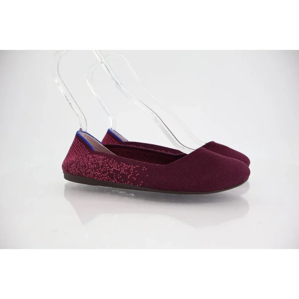Rothy's The Flat Women's Size 7.5 Fig Python Purple Round Toe Ballet NO INSOLES